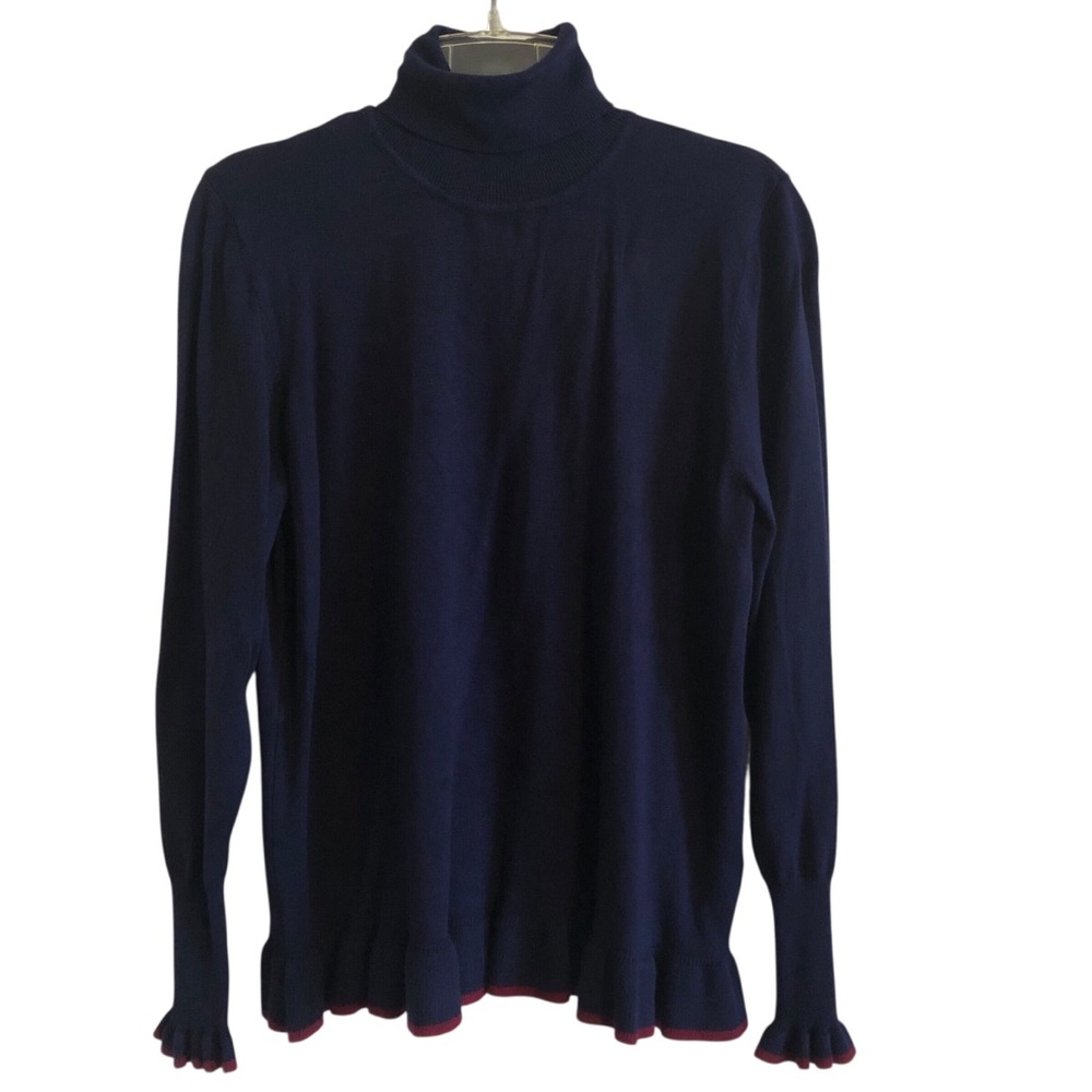 August Silk Deep Blue Knit Top